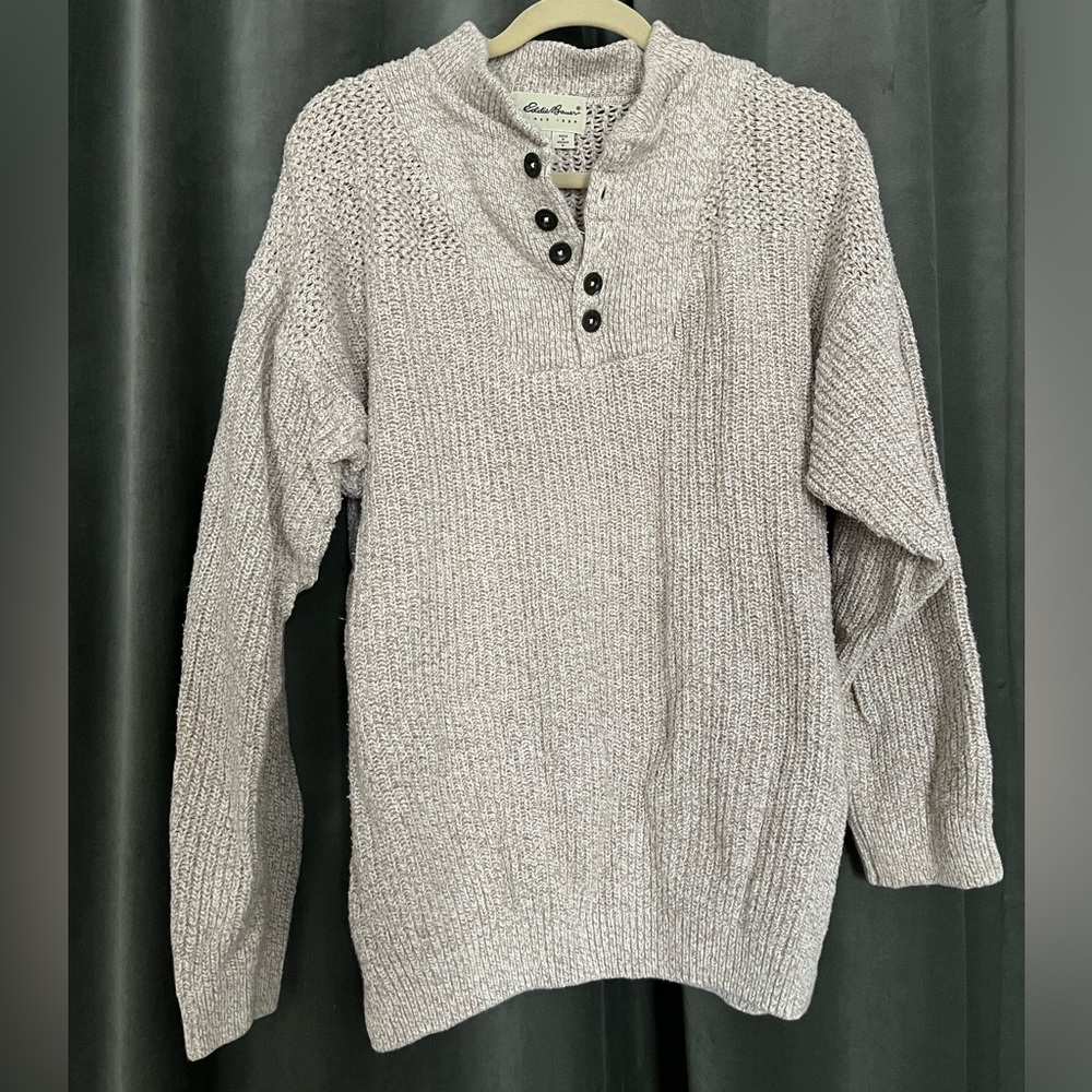 Eddie Bauer Oatmeal Oversized Henley Men’s M